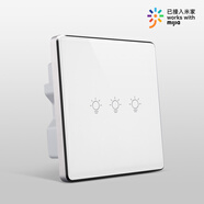 喜尚居 智能開關(guān)接入Mi家TM雙平臺(tái)觸摸開關(guān)2.5D弧面面板可場(chǎng)景聯(lián)動(dòng)ZK214 觸控白色三開86鋁合金邊框 WIFI雙平臺(tái)零火版