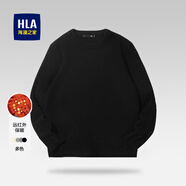 海瀾之家（HLA）毛衣男保暖長袖針織衫男圓領(lǐng)套頭打底衫男內(nèi)搭多色可選舒適毛衫男 黑色26-抗菌/雪尼爾面料 2XL /185/100A