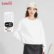 班尼路（Baleno）牛奶絲圓領(lǐng)短款潮流衛(wèi)衣女2025年春秋季新款小個(gè)子親膚舒適上衣