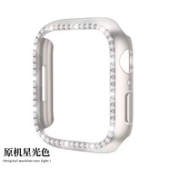LAZYODD適用蘋果手表保護(hù)殼 Apple watch9/8/7/se/6/5/4帶鉆女款保護(hù)殼iwatch S10代殼膜一體防摔撞表殼TK 星光色（鏤空殼） 40mm
