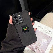 麥煥 蘋果15ProMax手機殼新款 iPhone14/13/12/11鐳射翻毛皮保護套16promax防摔潮牌卡通軟殼 【耿鬼】（黑色）-鐳射翻毛皮~ 蘋果14ProMax