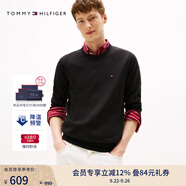 TOMMY HILFIGER【純色V領(lǐng)】秋冬男裝純棉商務(wù)休閑通勤內(nèi)搭打底衫針織衫毛衣 【純色繡標(biāo)毛衣】經(jīng)典黑BDS M （推薦：135-150斤）
