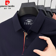 皮爾卡丹（pierre cardin）品牌商務短袖t恤2024新款男士夏季爸爸裝中年冰絲體恤半袖Polo 衫 寶藍 XL