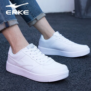 鴻星爾克男鞋板鞋男冬季透氣男士輕便韓版撞色時(shí)尚潮流休閑運動(dòng)鞋男 正白1096 42