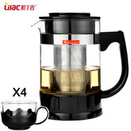 紫丁香耐熱玻璃茶壺茶具不銹鋼過濾普洱茶壺泡花茶壺玻璃養(yǎng)生壺S79 S79茶壺+4個S103