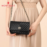 夢(mèng)特嬌（MONTAGUT）2025包包女包牛皮小香風(fēng)單肩包簡(jiǎn)約女包斜挎女士包母親節禮物 黑色小號R7512024021