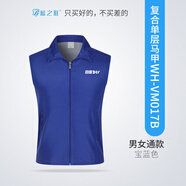 藍之旺 志愿者馬甲定制工作服印logo 黨員義工馬夾男女廣告宣傳背心定做 寶藍色 XXL