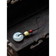 初享（CHUXIANG）菩提根蓮花手機掛件 U盤(pán)掛繩 飾品吊墜短款手機鏈 白玉平安扣 A26-101