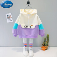 迪士尼（Disney）一歲半女寶寶秋裝套裝洋氣兩4女童春秋2-3小女孩秋季衣服2024新款 品牌童裝-紫色 收藏寶貝贈(zèng)運(yùn)費(fèi)險(xiǎn) 品牌童裝-80碼適合身高70厘米上下 可開檔