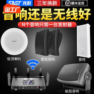 先科W1 無線同軸吸頂喇叭套裝吊頂天花音響壁掛會議家用藍牙音箱背景音樂門店鋪家庭客廳公共廣播系統(tǒng) 小精靈+1個豪華高音杯版吸頂