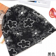 KAROND新品女士光頭夏季帽子韓版夏季帽子女薄款包頭帽寬松透氣月子帽帽光頭帽產(chǎn)婦帽蕾絲 黑色(蕾絲) 均碼，大眾頭圍