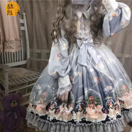 洛麗塔裙子lolita女裝學(xué)生洋裝LO連衣裙長(zhǎng)袖新款OP秋冬女裝長(zhǎng)款大裙擺蘿莉塔洛莉塔甜美 罩紗（不含裙子） M