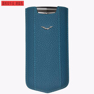 狄斯悅 VERTU高端緯圖私人定制威圖手機殼Aster P巴洛克哥特純手工縫線(xiàn)皮套鱷魚(yú)皮蜥蜴皮保護套 荔枝紋湖藍色