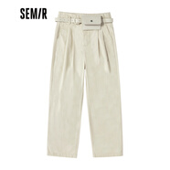 森馬森馬休閑褲女純色百搭秋季新款花苞腰韓版長(cháng)褲哈倫褲女生潮流 沙卡5460 160/66A/M