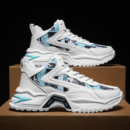 MVP BOY2026運動(dòng)鞋男英倫風(fēng)透氣學(xué)生韓版跑步鞋男潮鞋子男慢跑鞋老爹鞋男 韓酷S611白藍 40