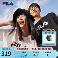 斐乐（FILA）官方情侣短袖T恤男女装夏季经典LOGO圆领运动套头衫纯棉宽松上衣 雪白-WT 160/84A/XS