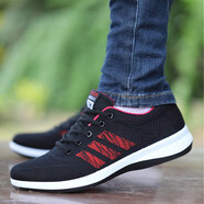 雙星名人雙星2025運動(dòng)鞋男防滑軟底休閑鞋春秋款跑步鞋防臭帆布鞋透氣男鞋 黑紅 330網(wǎng)面標準碼 42