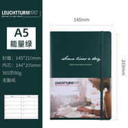 LEUCHTTURM1917 筆記本子文具手賬記事日記本會(huì)議記錄商務(wù)送禮物品五年時(shí)光A5硬皮德國燈塔 能量綠