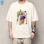 牧獸 jojo的奇妙冒險東方仗助T恤潮米斯達(dá)短袖戰(zhàn)車衣服jojoT恤周邊202 白色 4615 銀色戰(zhàn)車 M