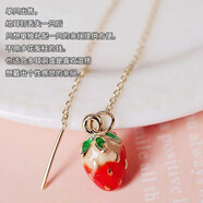 美芙仁小紅色草莓耳釘女新款潮ins風(fēng)簡(jiǎn)約學(xué)生清新耳環(huán)韓國可愛(ài)甜美 耳線(xiàn)單只