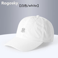 Rogosky專柜潮牌帽子男女通用薄款透氣速干棒球帽時尚跑步遮陽防曬鴨舌帽 MQM白色 可調(diào)節(jié)(55-60cm)