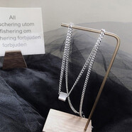 飛花 百搭項鏈男士吊墜鎖骨鏈個(gè)性潮流方塊鏈子鈦鋼配飾品男生高級感 方塊項鏈 1條