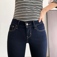 Levi's李維斯710女士levi‘s中腰緊身小腳牛仔褲 710暗夜藍0047(奧特同款) W25_L28