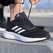 阿迪達斯 （adidas）男鞋跑步鞋 2025秋季新款跑鞋運動鞋緩震回彈舒適透氣輕便休閑鞋 黑白三條紋/經典款 46