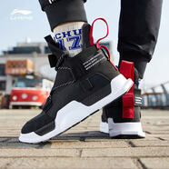 李寧（LI-NING）中國李寧男鞋休閑鞋2019春季新款高幫重燃運動(dòng)鞋男鞋女鞋 AGBP028-1標準黑/標準白 37