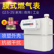 宜工家用燃氣表分表 煤氣表出租房天然氣表機械燃氣表鋼殼膜式流量表  G6（左進(jìn)氣）配1寸轉接頭