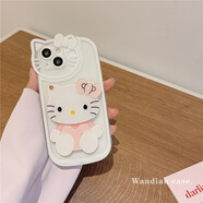 LISM hellokitty凱蒂貓補(bǔ)妝鏡子適用iphone14promax蘋果12手機(jī)殼xr可愛x 白色 iPhone14 Plus
