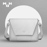 MAH YOUNG MESSENGER 郵差包男新款學(xué)生斜挎包女大容量單肩包 灰白漆