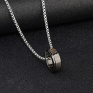 飛花 英文指環(huán)百搭情侶男士嘻哈毛衣鏈ins冷淡風(fēng)項鏈學(xué)生潮版吊墜 鏈長(cháng)60cm