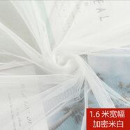3米寬蚊帳布料加密軟網(wǎng)紗布2.1米寬白色網(wǎng)紗窗簾紗幔細孔裝飾紗布 米白 1.6米寬X1米長(cháng)（多件不裁斷）
