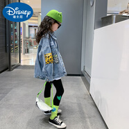 迪士尼（Disney）女童秋裝牛仔外套2025新款韓版洋氣時(shí)髦中大童上衣兒童春秋款?yuàn)A克 2507豹紋牛仔外套 160 碼建議身高150cm