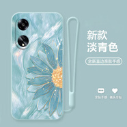 永時 適用OPPOA1s手機殼A1Pro新款液態(tài)高級鎏金半邊花A1i潮流時尚女網(wǎng)紅清新防摔全包軟殼超薄夏天 淡青-鎏金半邊花青+硅膠手繩 OPPOA1S