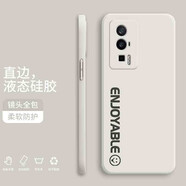 芝客 紅米k60pro手機殼 k60液態(tài)硅膠k60e直邊全包鏡頭k60至尊版防摔簡約軟殼楓葉個性保護套 【古董白-文字】 K70E