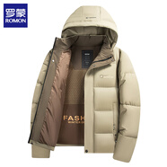 羅蒙（ROMON）棉服男中長(zhǎng)款冬季加絨厚棉衣外套中老年男士羽保暖絨服飾棉襖冬裝 2858卡其 3XL (建議體重140-155斤)