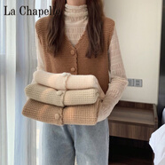 拉夏貝爾（La Chapelle）2024時(shí)尚針織女馬甲春秋季背心外穿小坎肩馬夾外搭純色毛衣 純100自動(dòng)發(fā)熱咖色馬甲【單件】 純100自動(dòng)發(fā)熱M 90-105斤