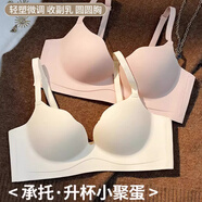 守約貓內(nèi)衣女小胸聚攏無(wú)痕收副乳顯大無(wú)鋼圈防下垂簡(jiǎn)約文胸罩通勤白春夏 奶白【1件】舒適提胸5.0 XL 【建議38/85AB】