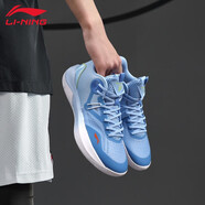 李寧（LI-NING）籃球鞋男春秋款籃球系列中幫減震回彈專業(yè)反伍透氣網(wǎng)面籃球鞋 極光藍(lán)【音速Team】 42