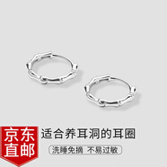 Warme Farben 竹節(jié)耳圈女簡約百搭韓國耳環(huán)小眾精致冷淡風耳扣耳飾 竹節(jié)耳圈