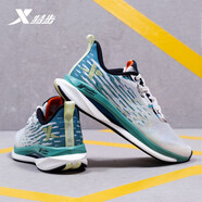 特步男鞋騛速跑鞋網(wǎng)面透氣運動(dòng)鞋男士輕便緩震專(zhuān)業(yè)競速跑步鞋子男潮 白綠-騛速2.0 42