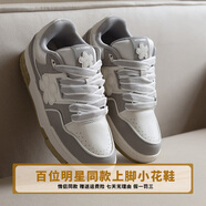 WE FLOWER小花鞋2025春季新款男女百搭國潮多巴胺軟底透氣運動(dòng)休閑板鞋 象灰色 41