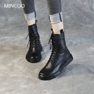 敏蔻頭層牛皮經(jīng)典原宿馬丁靴女英倫風(fēng)小皮鞋復古學(xué)生短靴女 薄絨 【一級牛皮 后拉鏈】 加絨 37