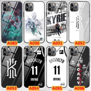 WENYAFF適用iPhone17 16 15 14 13 12 11蘋果13Pro 16proMax玻璃6s/7/8P手機殼XR 12mini全包se2/3/xs軟套 籃網(wǎng)杜蘭特-歐文 高清玻璃殼硬