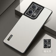 凡盾 OPPO Reno8手機殼磨砂殼Reno8Pro保護套鏡頭全包外殼后殼硅膠殼防摔高端簡約男士款 OPPO Reno8【啞光灰】+全屏鋼化膜