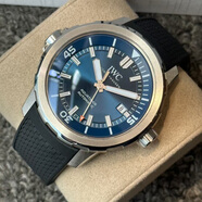 【二手99新】萬國（IWC）海洋時計系列瑞士機械男表二手奢侈品腕表日歷顯示帶夜光通勤腕表回收二手 【42表徑】IW329005 藍盤