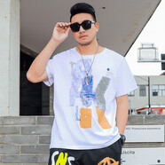 情緣貴族（QINGYUANGUIZU）大碼男裝夏季加肥加大肥佬短袖T恤寬松純棉潮胖子衣服肥胖人半袖 8018 2XL(171斤到190斤)