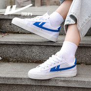 回力小白鞋學(xué)生情侶男鞋透氣運動(dòng)休閑鞋女帆布鞋 白深藍328 37